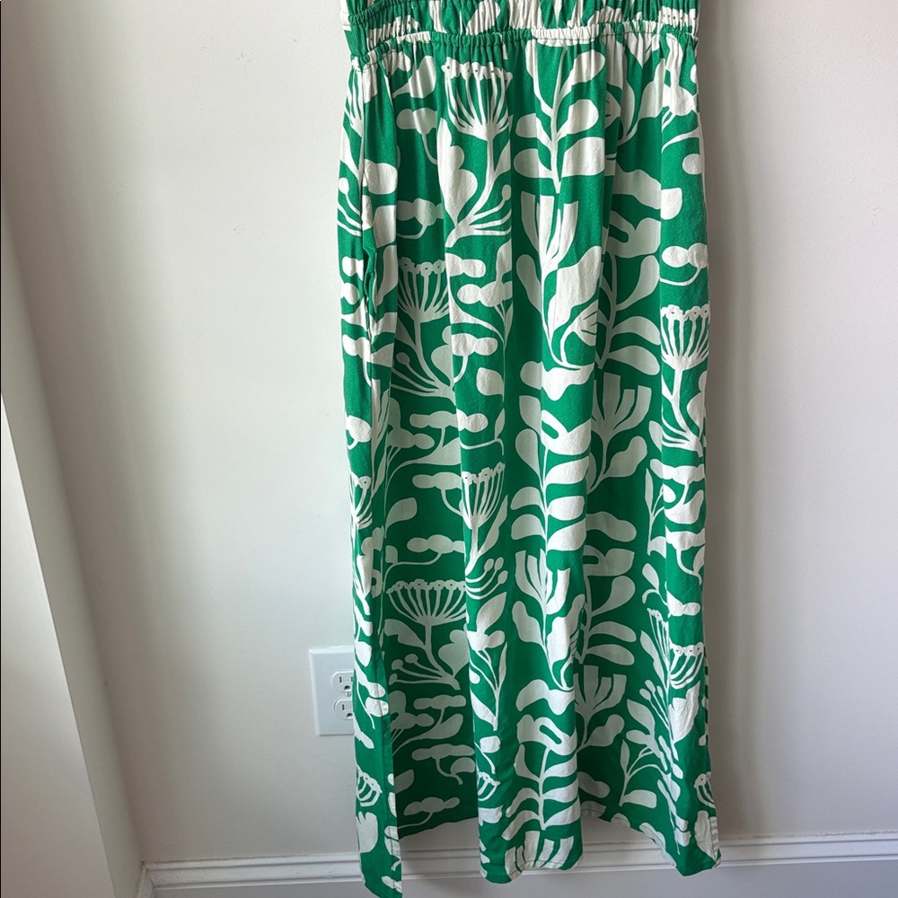 Compania Fantastica Floral Print Long Dress in Green Ivory Resort Church Size S - Picture 5 of 15